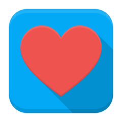 Heart app icon with long shadow