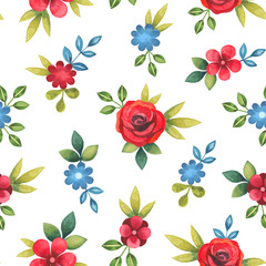 Watercolor seamless floral pattern