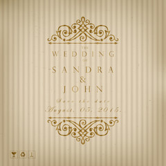 Wedding card or invitation with abstract floral background. Gree