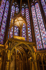 Fototapeta na wymiar Interiors of the Sainte-Chapelle (Holy Chapel)
