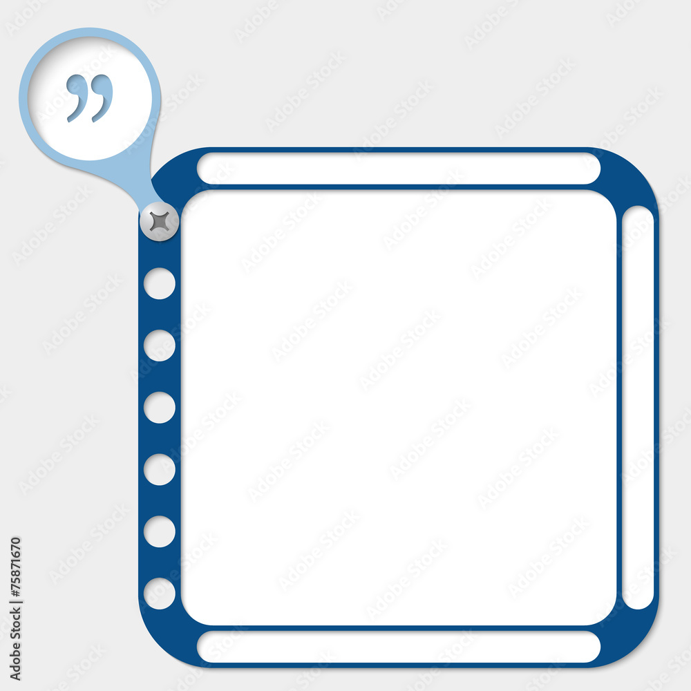 Poster perforated frame for any text and quotation mark