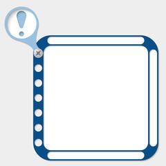 perforated frame for any text and exclamation mark