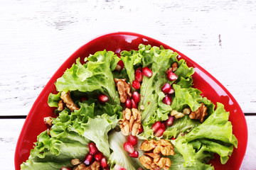 Fresh salad with greens, garnet and spices