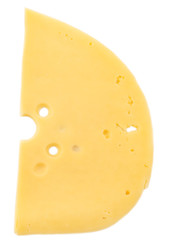 Sliced cheese isolated on white background
