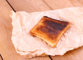 Burnt toasted bread