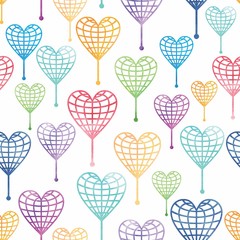 Seamless pattern with globe hearts