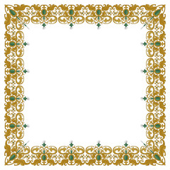 square ornament with traditional medieval elements isolated