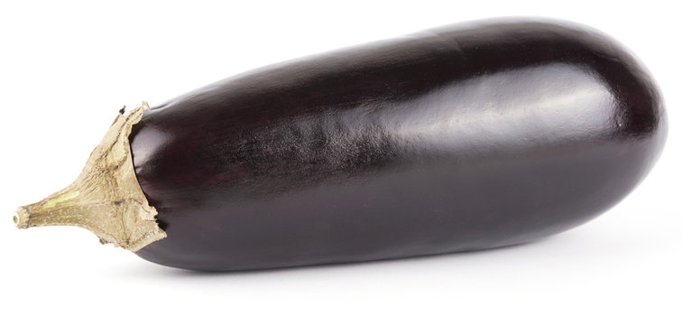 raw eggplant isolated on white background