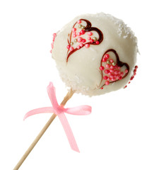 Tasty cake pop, isolated on white