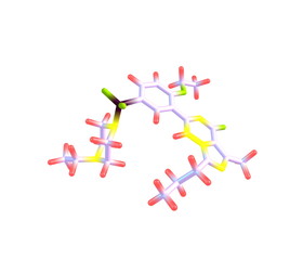 Fototapeta na wymiar Vardenafil molecule isolated on white