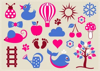 Muurstickers Baby icons collection © blumer1979