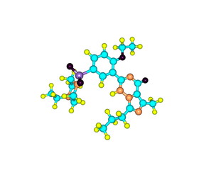 Vardenafil molecule isolated on white