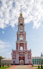 Fototapeta na wymiar Russia. Tambov. Bell Tower of Kazan Monastery