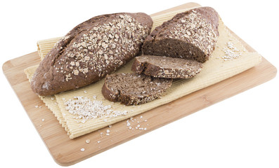black bread on wooden board