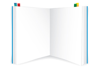 Vector blank book on white background