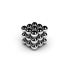 cube of chrome spheres