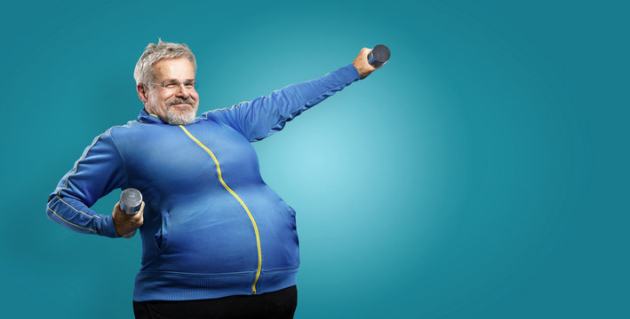 &Uuml;bergewichtiger mann versucht abzunehmen