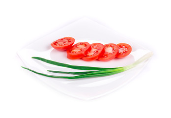 tomato and spring onion