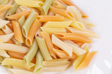 Penne colored pasta