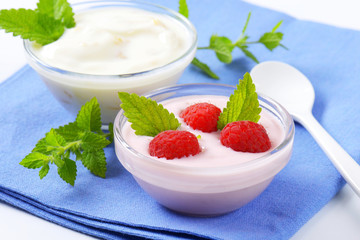 Light raspberry and white yogurt