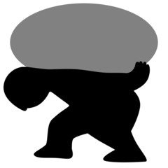 荷物を背負った人のイラスト　左向き