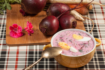 Beet soup cold.