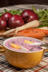 Beet soup cold.