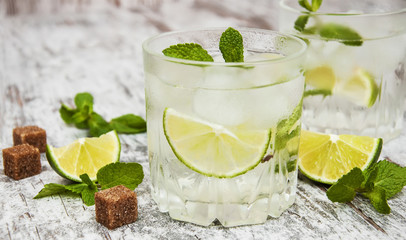 Cold fresh lemonade drink