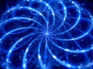 Naklejka premium Blue glowing plasma curves