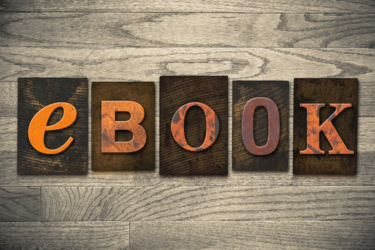 eBook Concept Wooden Letterpress Type