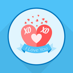 Vector St. Valentine's day greeting card in flat style