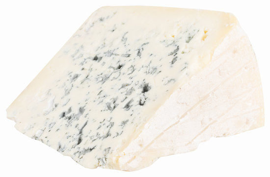 triangle cut piece of blue cheese