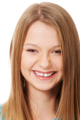 Young woman with toothy smile