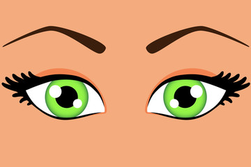 Female green eyes