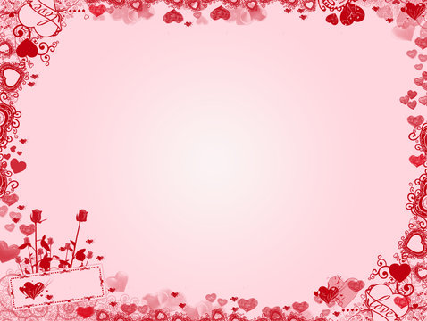 Valentine Background - hearts frame