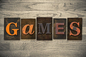Fototapeta premium Games Concept Wooden Letterpress Type
