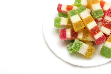 Multicolored marmalade. Photo.