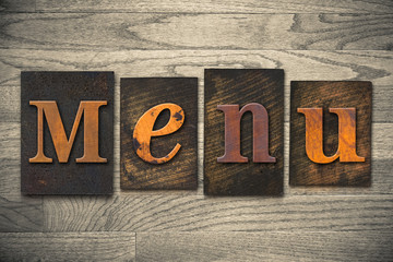 Menu Concept Wooden Letterpress Type