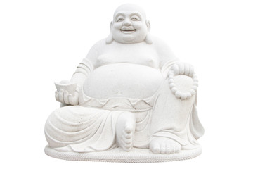 Smiling Big Buddha Statue isolated With clipping path