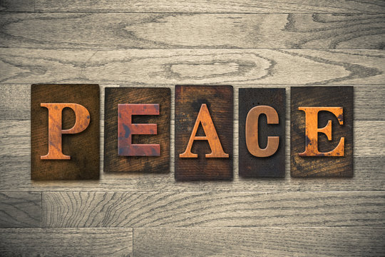 Peace Concept Wooden Letterpress Type