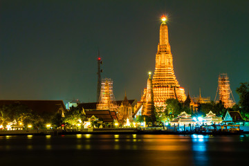 Wat Arun Temple River front in bangkok  Thailand date1-10-2015