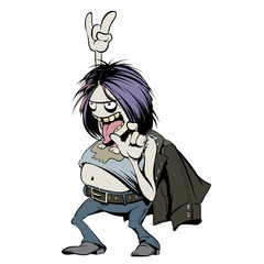 Rock Music Fan Character. Cartoon Vector Illustration