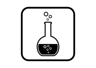 Laboratory glass icon on white background