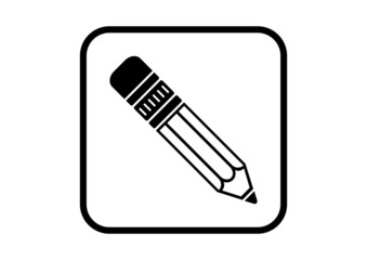 Pencil vector icon on white background