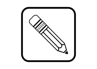 Pencil vector icon on white background