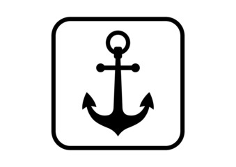 Anchor vector icon on white background