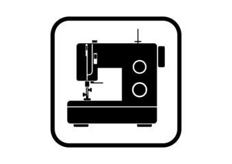 Sewing machine icon on white background