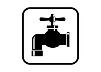 Faucet vector icon on white background