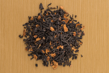 Black dry tea with petals