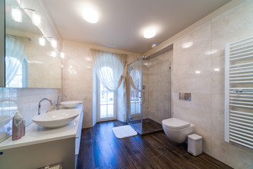 Naklejka na ściany i meble Beautiful Large Bathroom in Luxury Home
